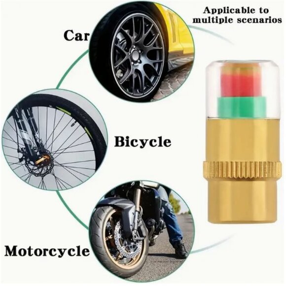 4-Pack Universal Tire Pressure Monitoring Valve Caps With Visual Indicators - Picture 7 of 9